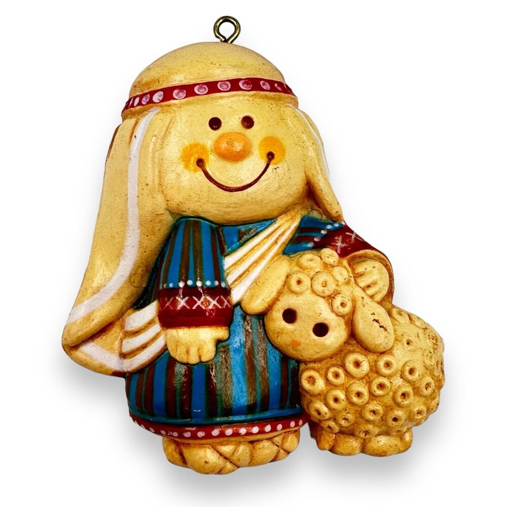 Vintage Hallmark Tree Treat shepherd boy Christmas Ornament 1970s Kitschy Decor